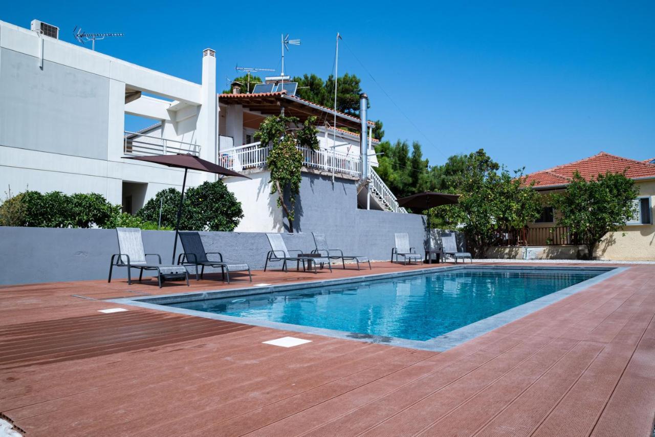 Elegant House By The Sea With Pool Villa Акрата Екстериор снимка